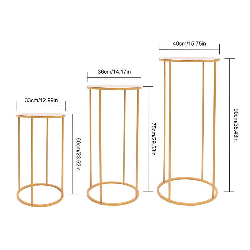 3pcs Round Flower Holders Cylindrical Wedding Flower Rack Wedding Flower Stand gallery