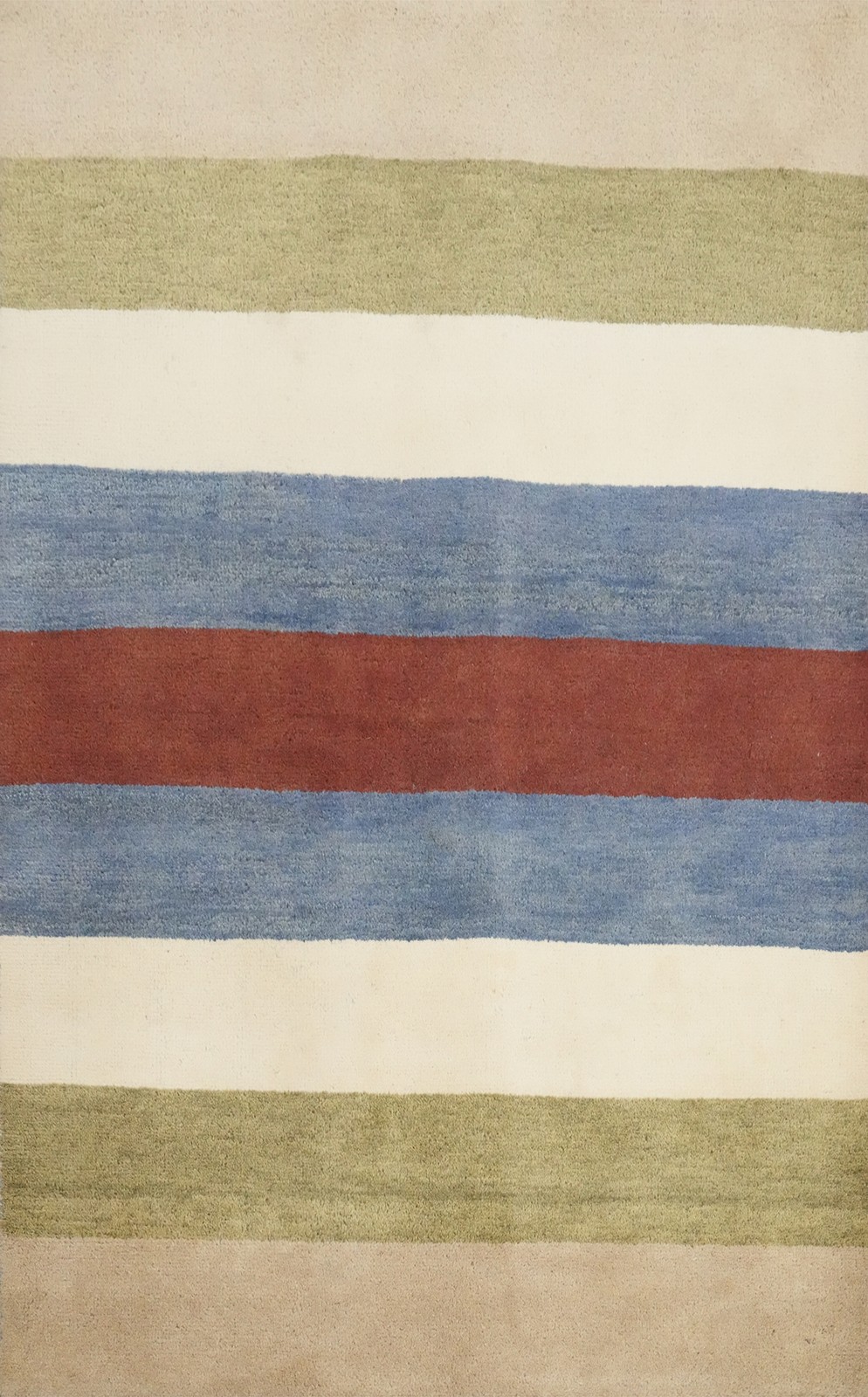 Modern Striped Handmade Rug 5x6 Offering Warmth with Elegant Design Wool Carpet gallery
