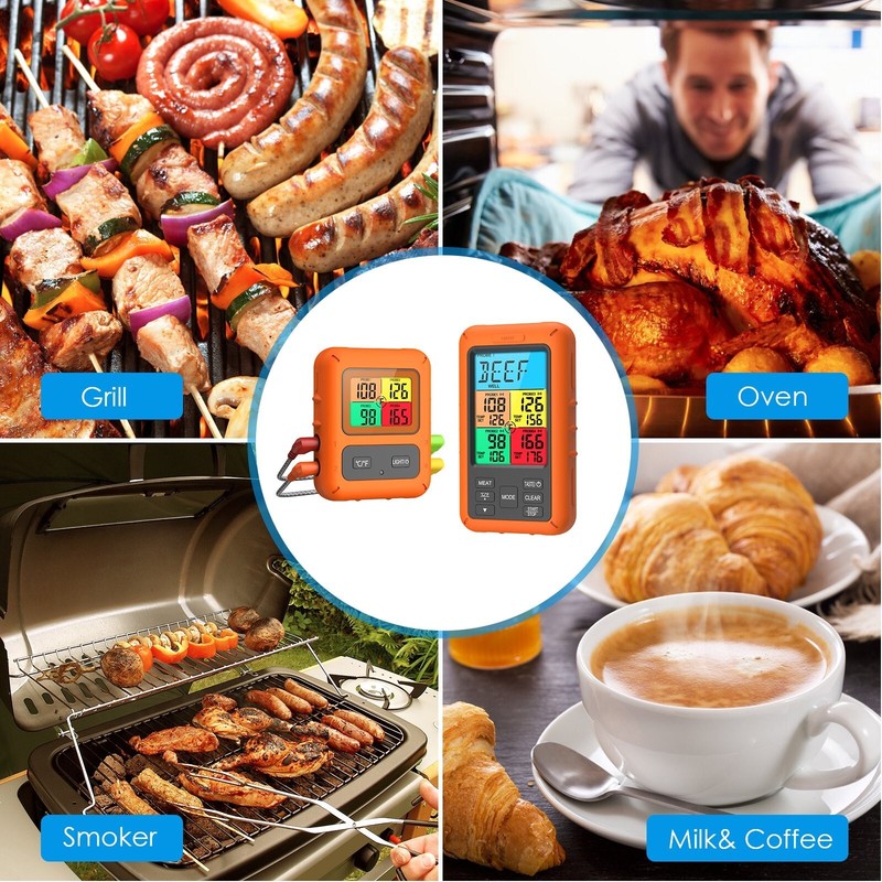 Smart Wireless Meat Thermometer w/ 4 Probes for BBQ Grilling Baking Barbecue gallery