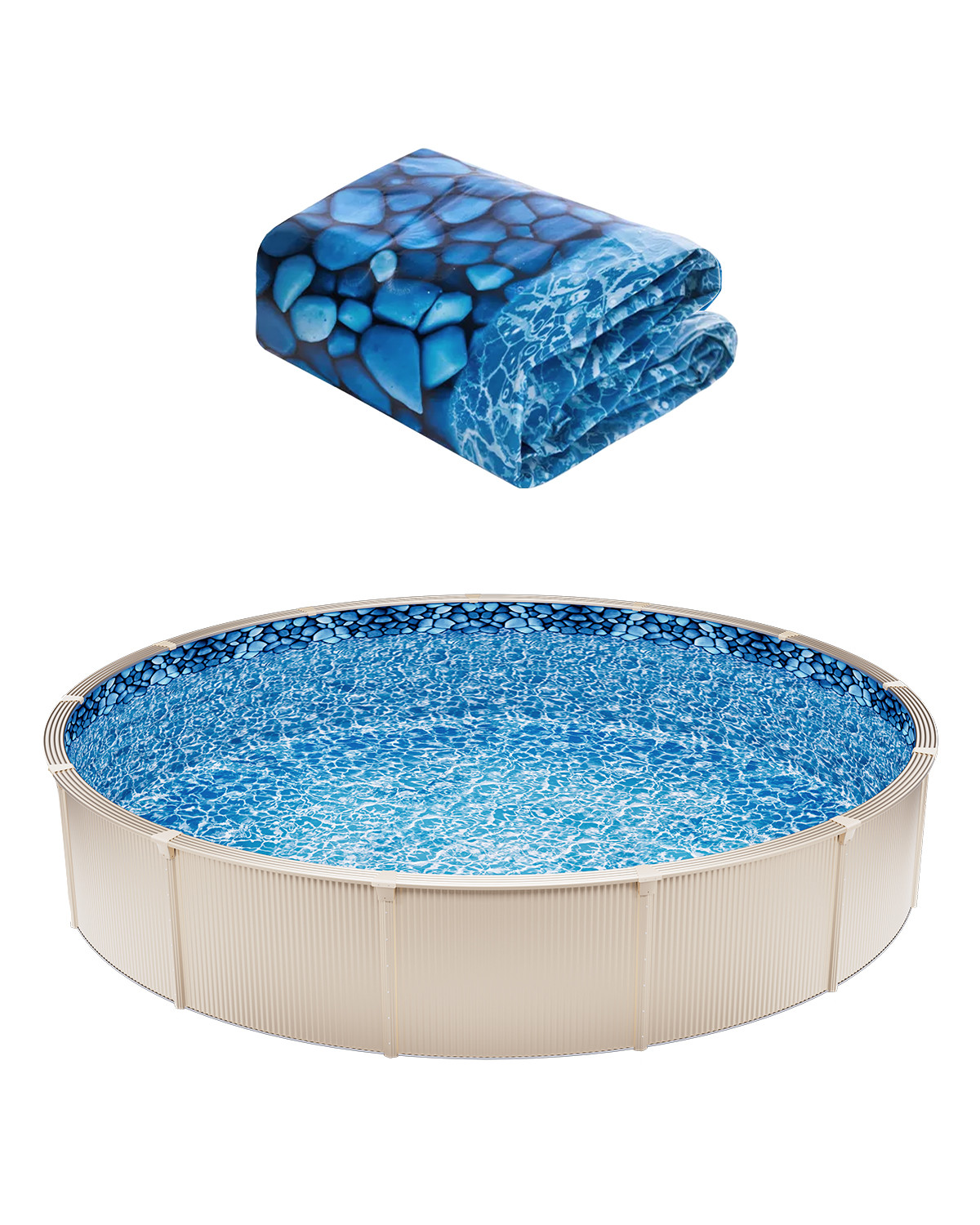 Round Pool Liner 21ft Overlap Style Pool Liner 54in Wall Height Durable gallery
