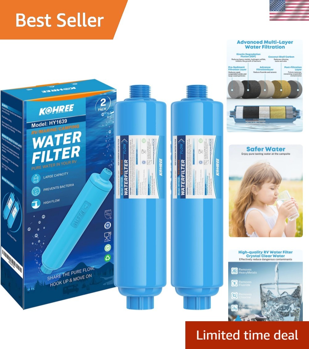 RV Water Filter, NSF Certified, Inline Water Filter Reduces Chlorine, Bad Tas... gallery