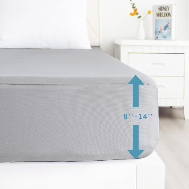 Queen Mattress Protector Waterproof Noiseless Mattress Cover Fits 14" Deep gallery