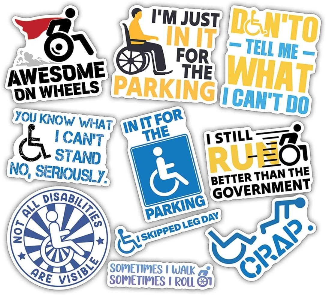10pcs Disability Sticker Motivational Wheelchair Humor, Positive Inclusion Gift gallery