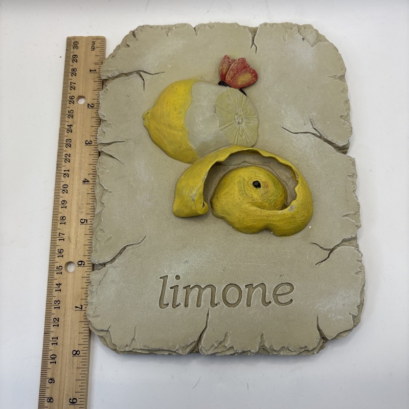 Limone Lemon Ceramic Clay Kitchen Wall Hanging 8x6” Butterfly gallery