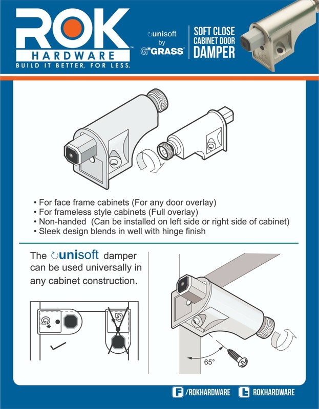 (10) Grass Unisoft Universal Soft-Close Adapter for Doors Cabinet Damper SCD103 gallery