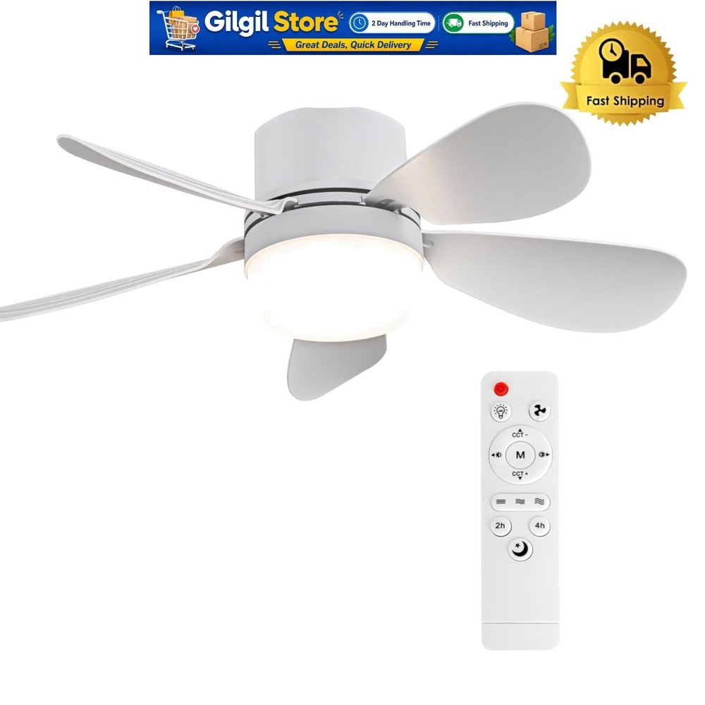 Sleek Dimmable Ceiling Fan Light with Remote Control - 85V-265V Compatibility