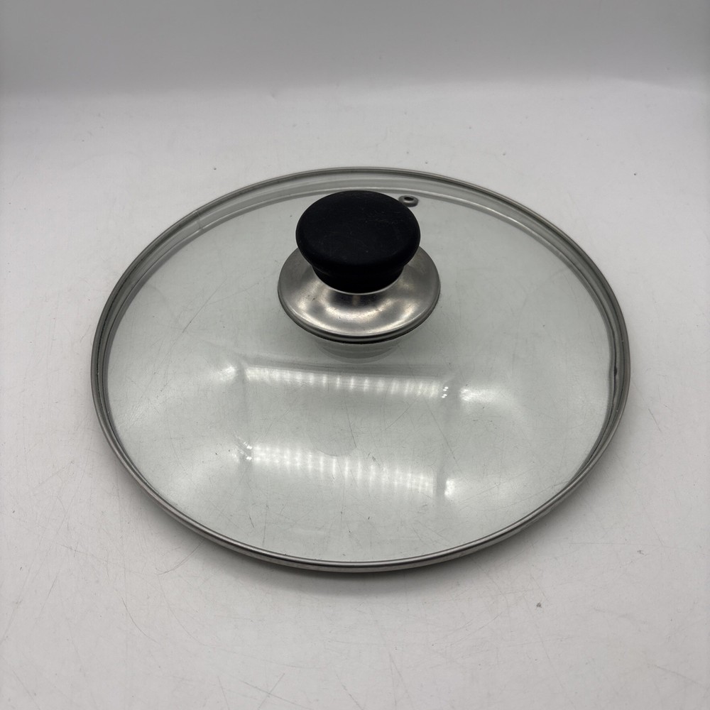 Tempered Glass Replacement Lid 9 5/8” Vented Pot/Pan Plastic Knob