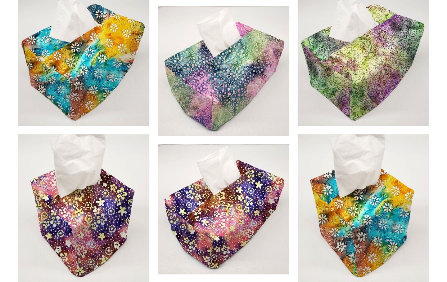 Batik Tie Dye Tissue Box Cover (4 Patterns Available) gallery