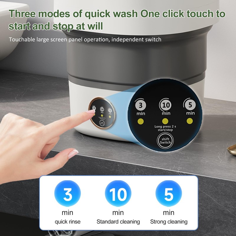 Portable Washing Machine 20L —Small Foldable Washer with Spin Basket, 3 Mode ... gallery