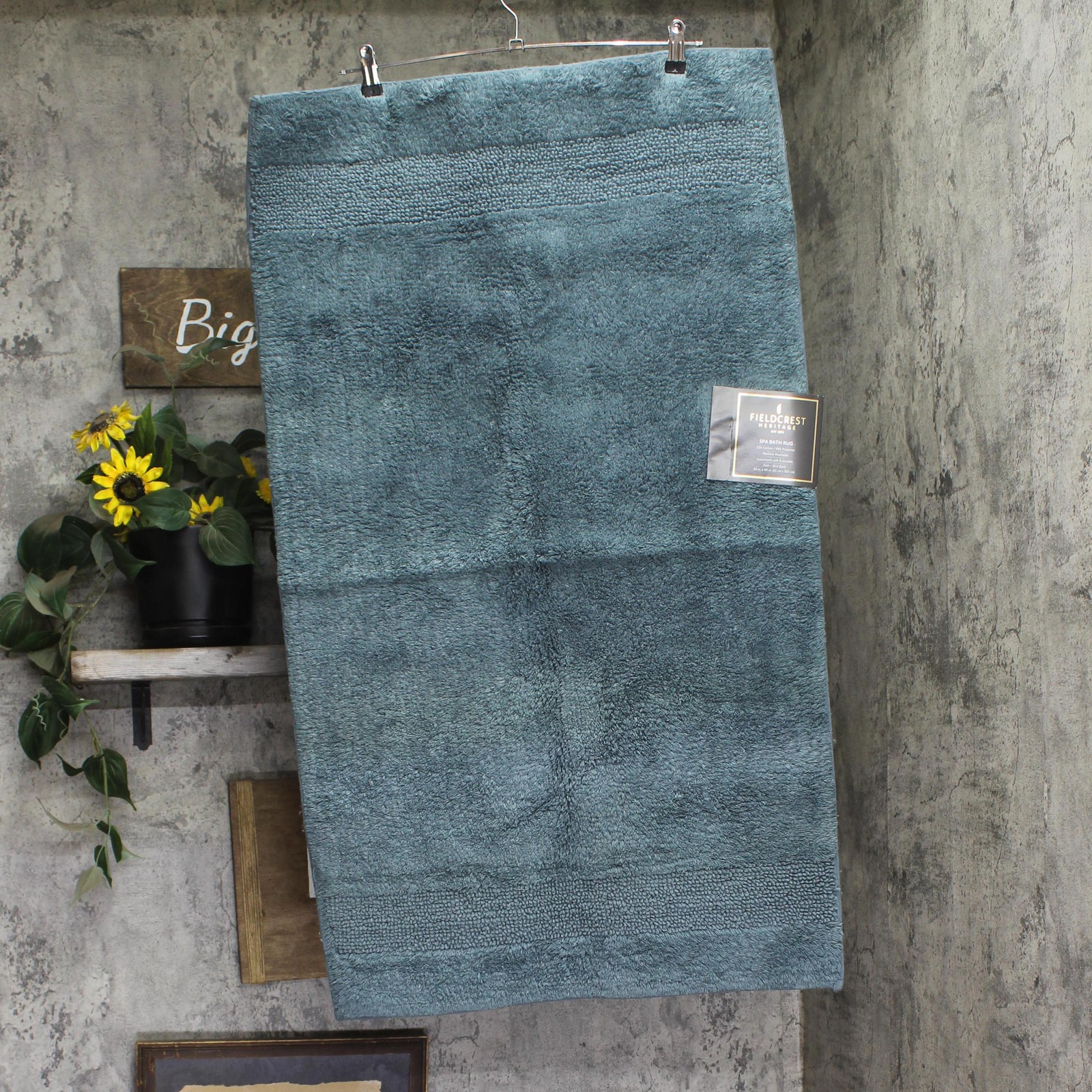 Fieldcrest Spa Bath Rug Plush Mat Rectangle Mineral Blue 24x40 gallery
