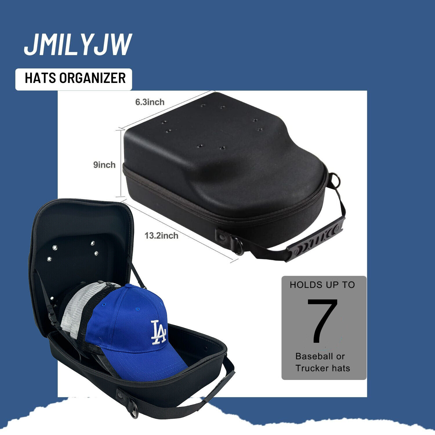 Hard Shell Baseball Hat Carrier Travel Case with Adjustable Shoulder Strap gallery