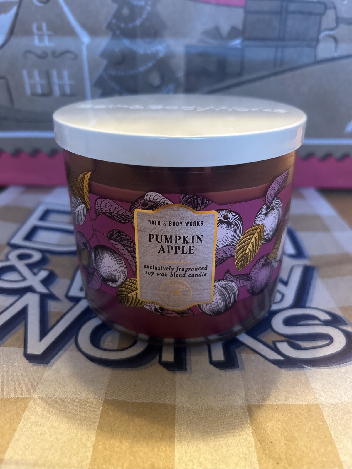 Bath & Body Works Pumpkin Apple Scented 3 Wick Candle gallery