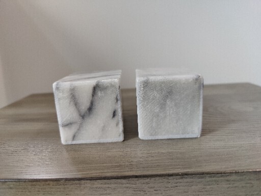 MARBLE Candle Holder Light gray w/ black marbling-2 For Sale gallery