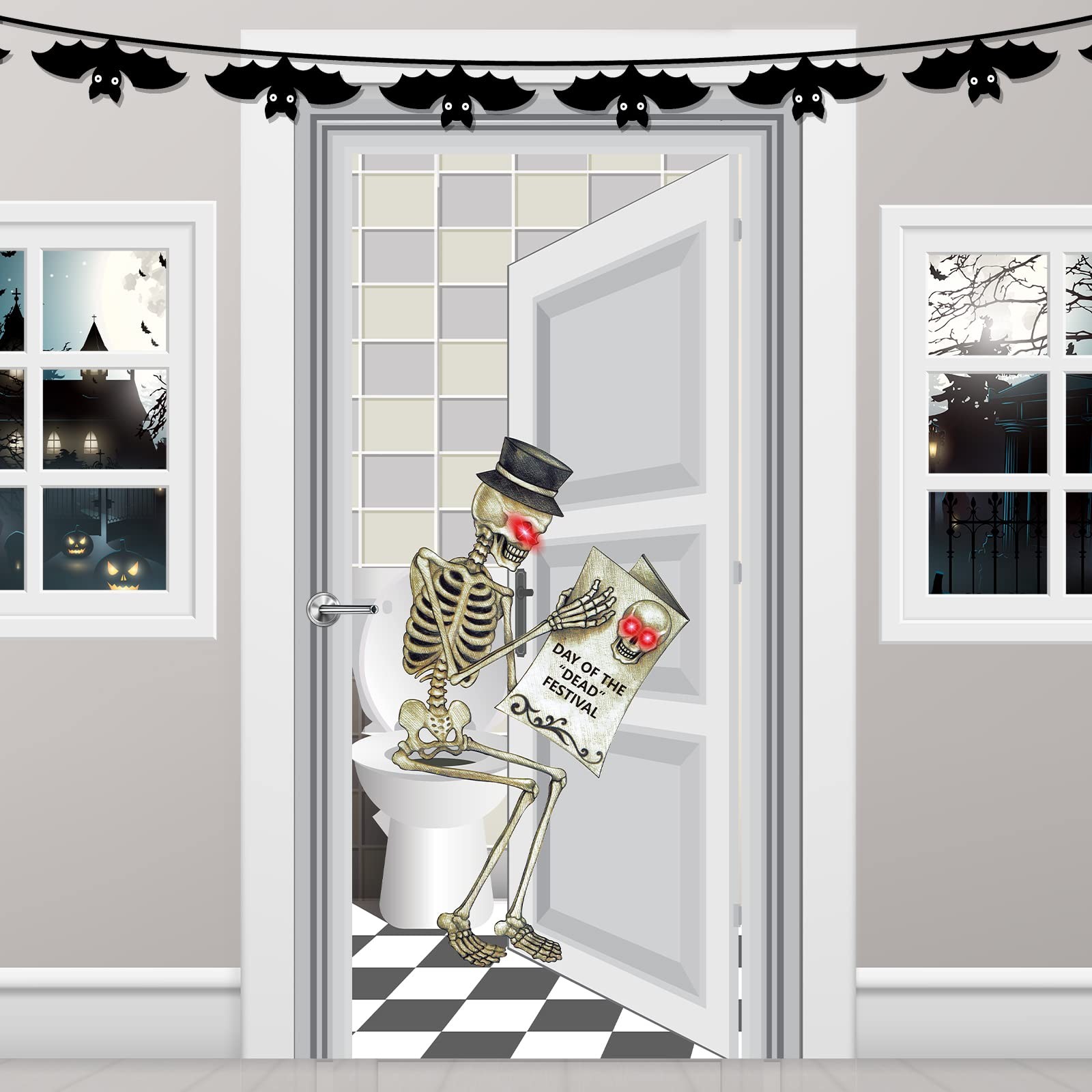 Tatuo Skeleton Door Cover - 60" x 30" (Rectangular), As Pictures Shown gallery