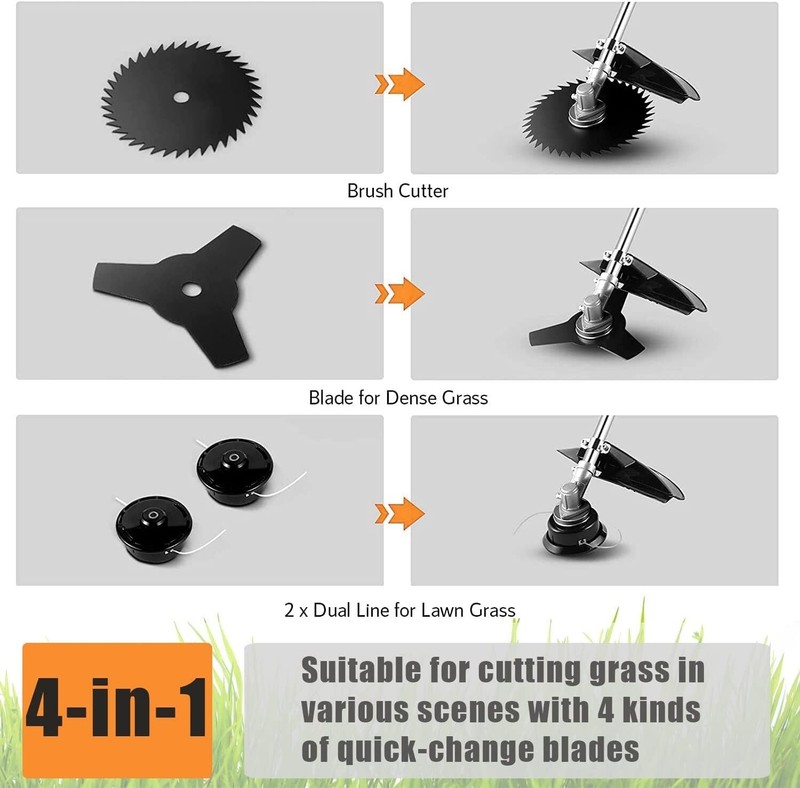 58CC 4 in 1 Grass String Trimmer 2-Stroke Brush Cutter Gas Trimmer Weed Eater US gallery