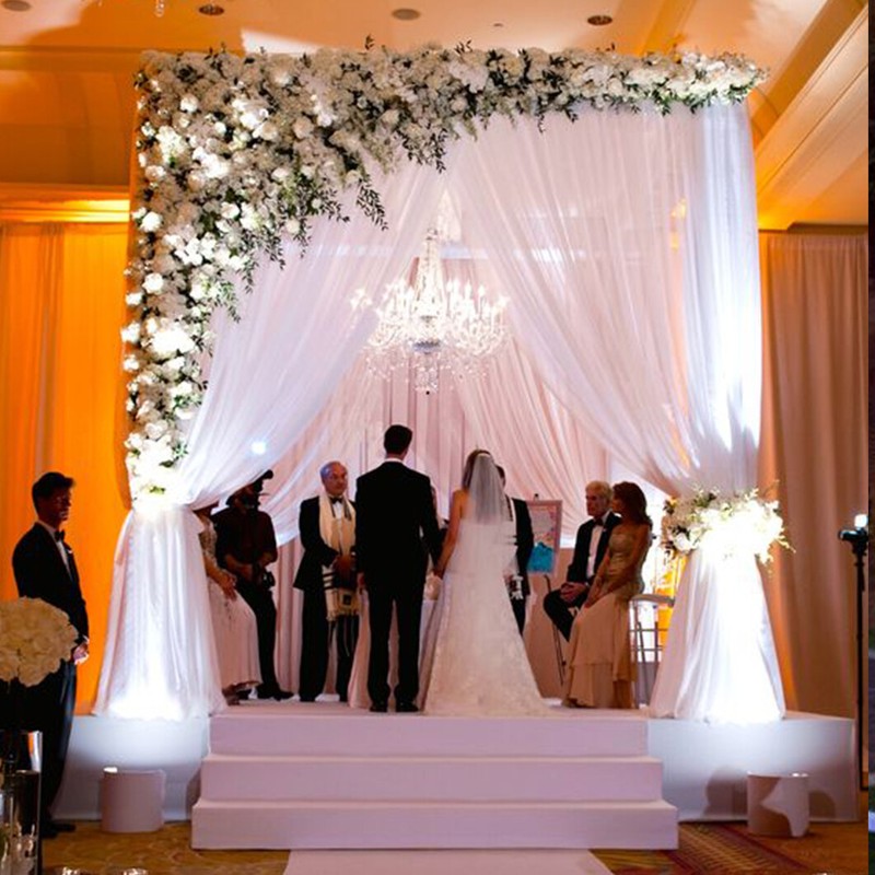 3ft/6ft/10ft Wedding Canopy Chuppah Drape Stand Heavy Duty Square Pipe Frame Kit gallery