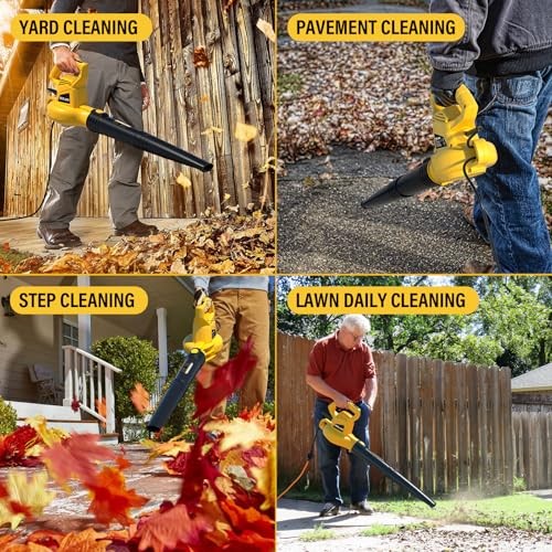 Electric Leaf Blower Corded, 7-AMP Leaf Blowers, 155MPH/350CFM Small Yellow gallery