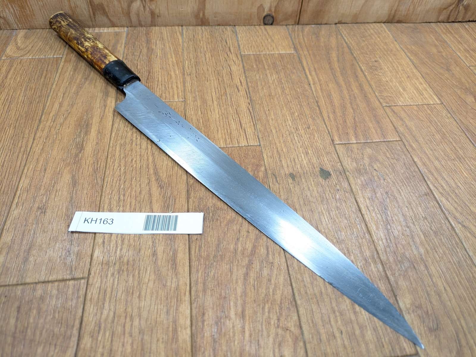 DAMAGED Japanese Chef's Kitchen Knife Yanagiba Vintage HAND MADE 282/440mm KH163 gallery
