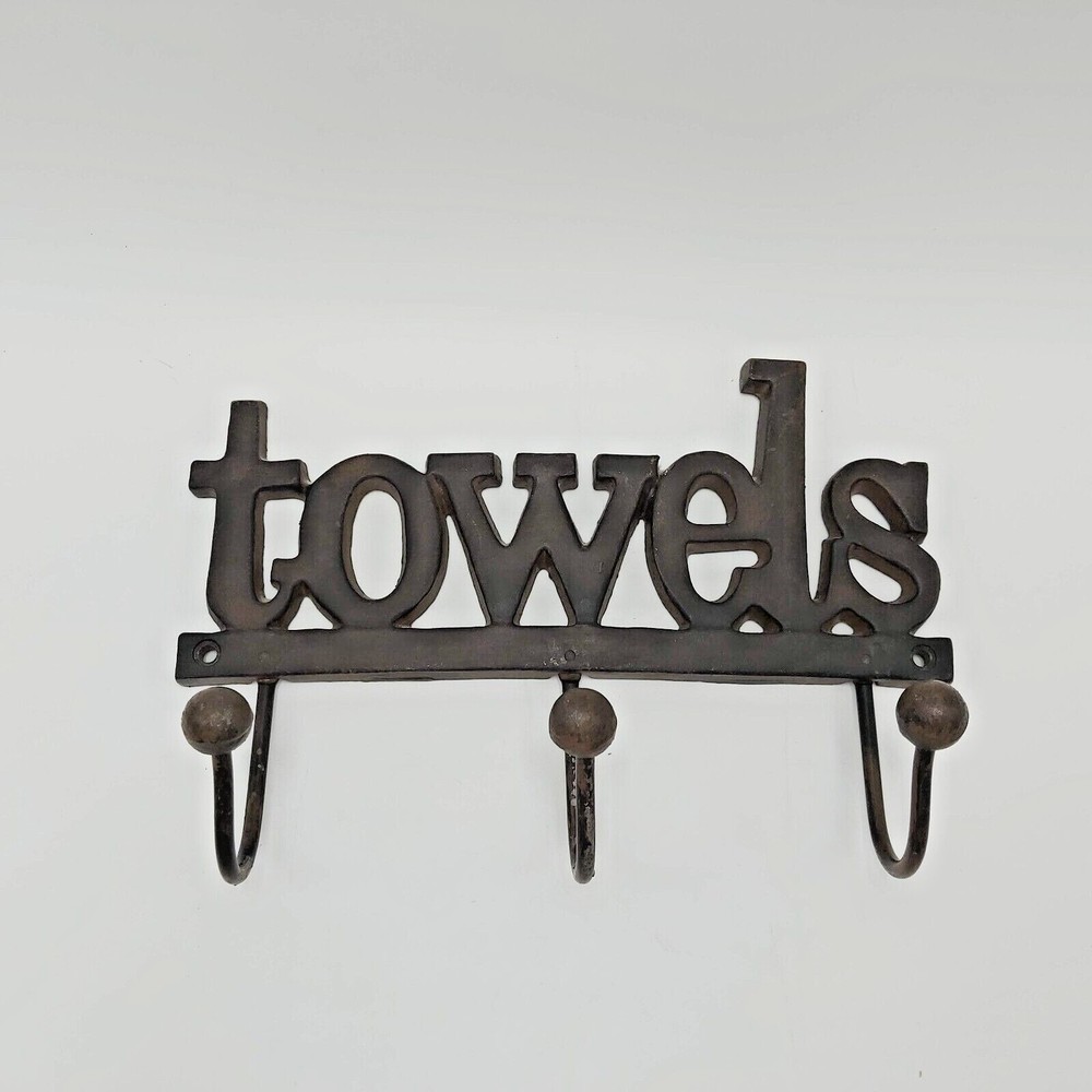 Cast Iron Towel Hanger-Approximately 9-1/2 Inches-3 Hooks