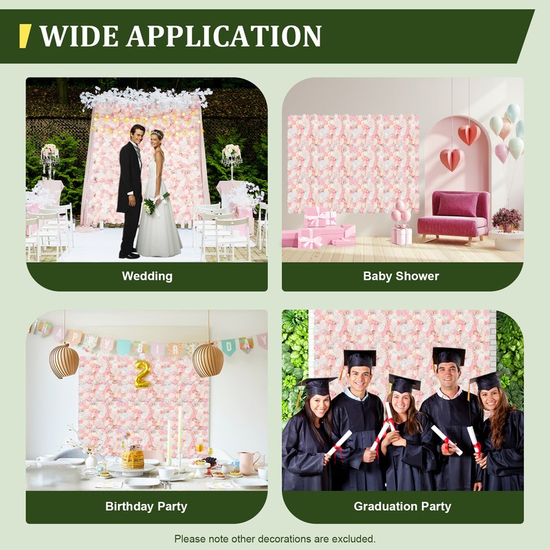 Flower Wall Panel Artificial Flower Wall Backdrop Flower Decoration 12 Pcs gallery