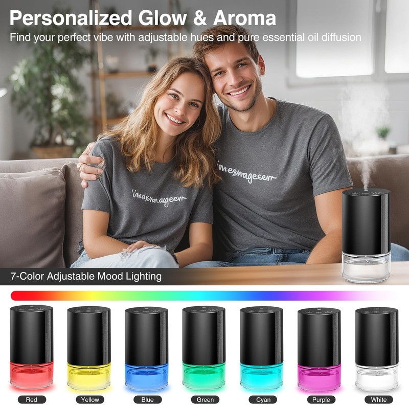 Waterless Essential Oil Diffuser Stater Kit - Included 3x20mL Essential Oils,... gallery