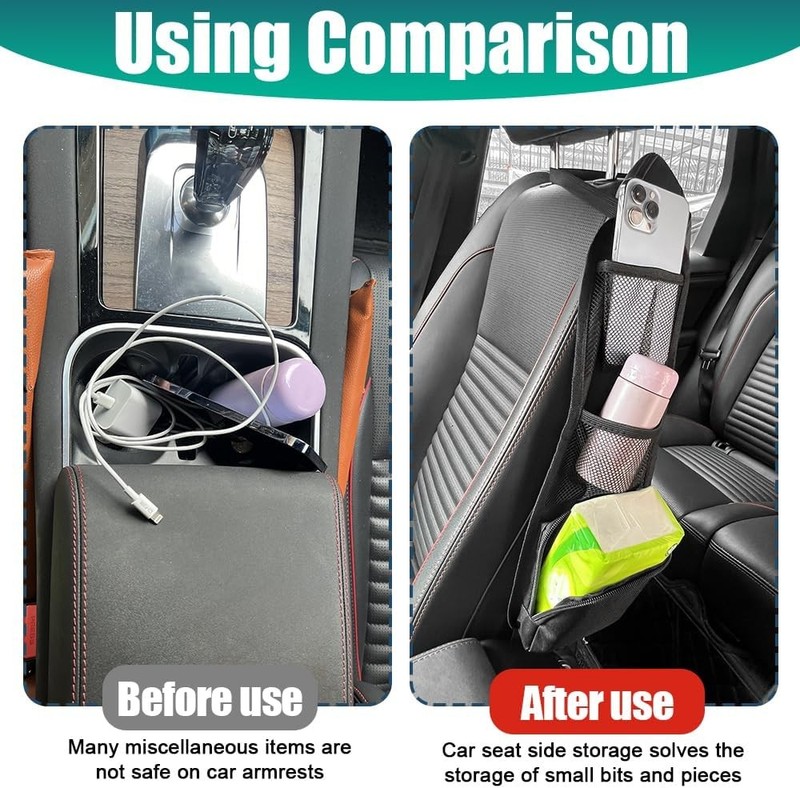 Universal SUV Truck Side Organizer Storage Hanging Bag, Multifunctional Mesh Net gallery