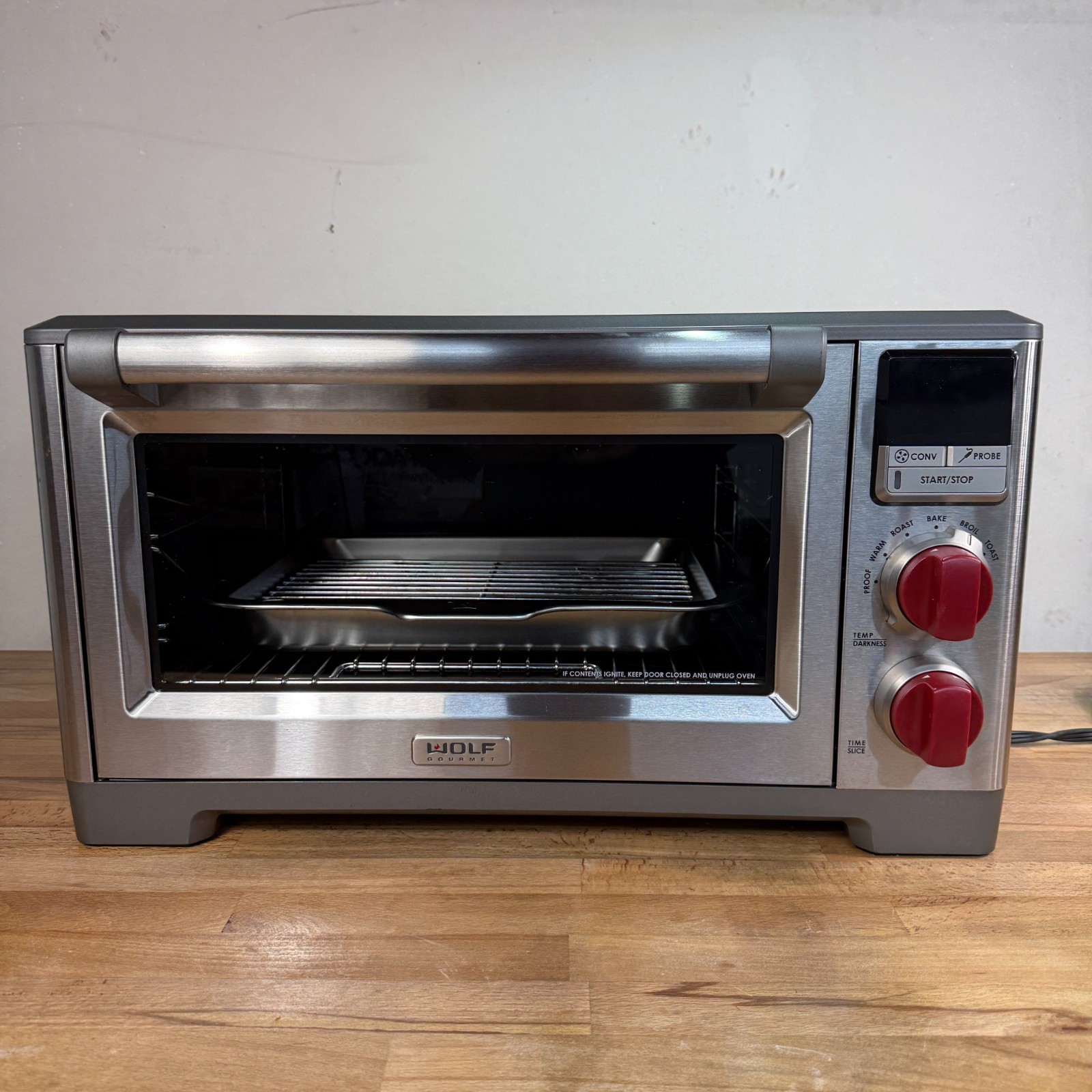 WOLF GOURMET ELITE DIGITAL COUNTERTOP CONVECTION TOASTER OVEN RED KNOBS WGCO100S gallery