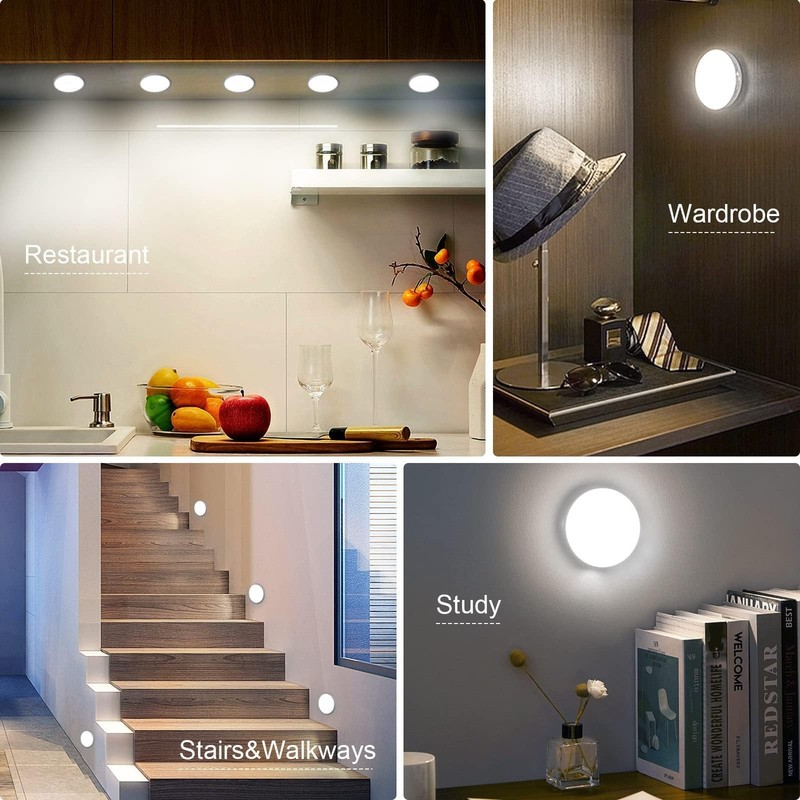 Motion Sensor Light Indoor [Upgraded 14 LEDs], 3 Pack Rechargeable Night Light, gallery