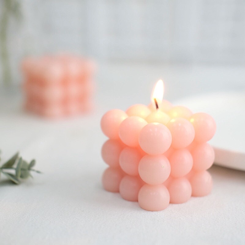 2 Unscented Paraffin Wax CANDLES Bubble Cube Wedding Centerpieces Party Events gallery