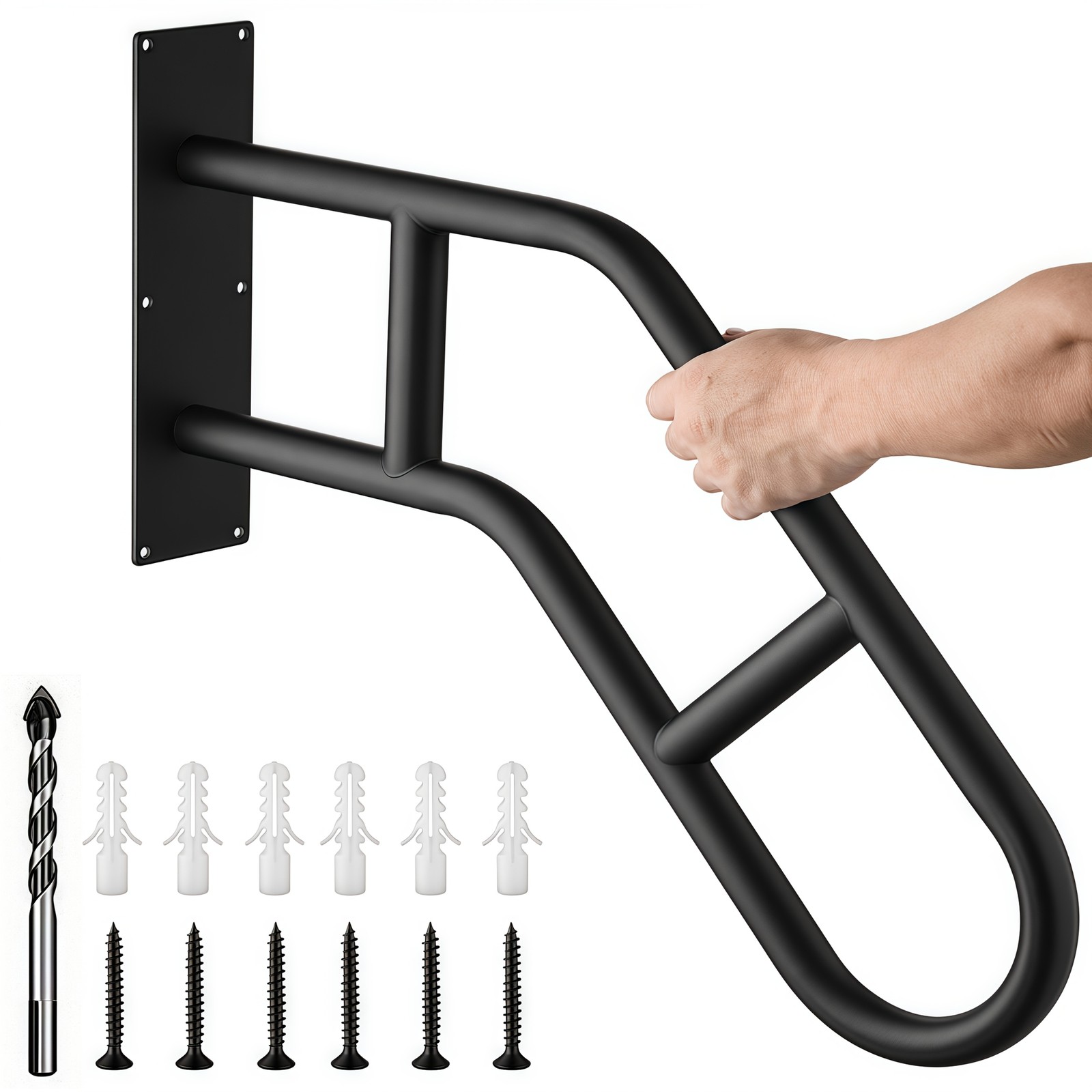 Anti-Slip U-Shaped Handrails, Outdoor Step Railing for 1-3 Steps & Porch gallery