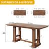 Rustic 70" Farmhouse Dining Table for 6-8, Dark Walnut Finish, Sturdy Design gallery