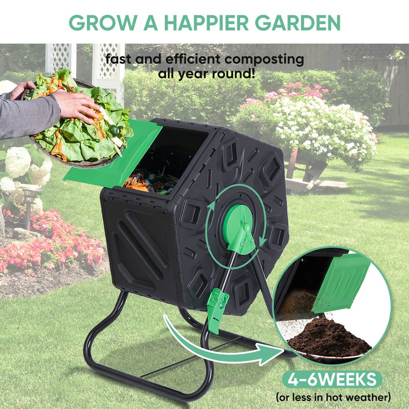 Small and Light Compost Bin Tumbler Single Chamber Tumbling Composter Outdoor gallery
