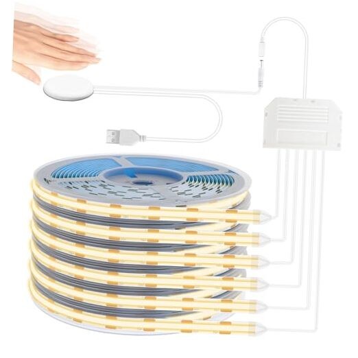 Lichaser USB COB LED Strip Light, 6 Rolls LED Lights for Wood Slat Wall 6.6FT gallery