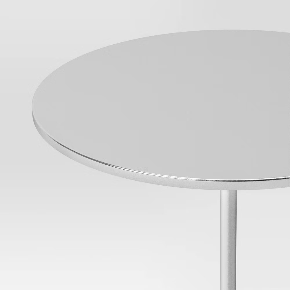 Optimistic Pedestal Metal Accent Table Chrome - Room Essentials gallery