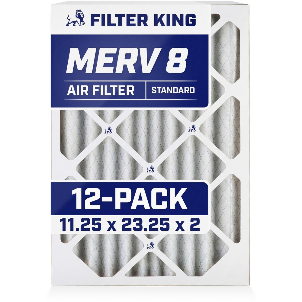 Filter King 11.25x23.25x2 Air Filter 12-PACK MERV 8 Actual Size 11.25 x 23.25 x