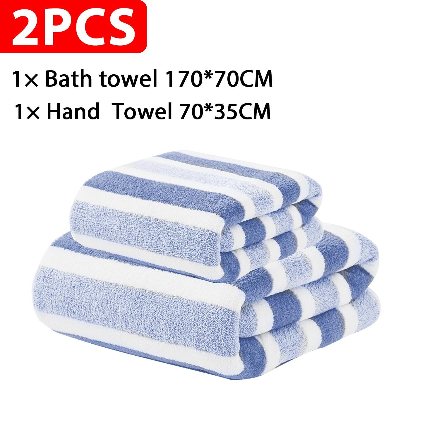 Oversize Striped Luxury Hand Towel & Bath Towels Set Ultra Soft Highly Absorbent gallery