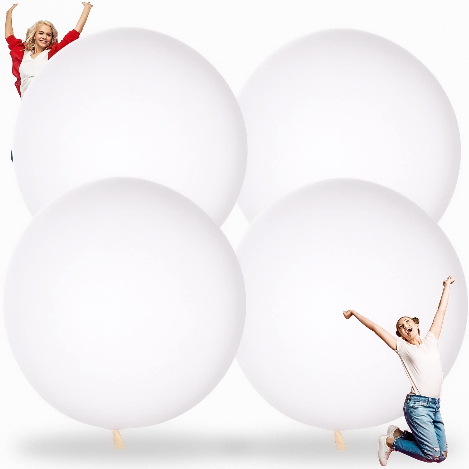 4 Pcs 72 Inch Giant Balloons Big Round Latex Jumbo Balloons Heavy Duty Inflat... gallery