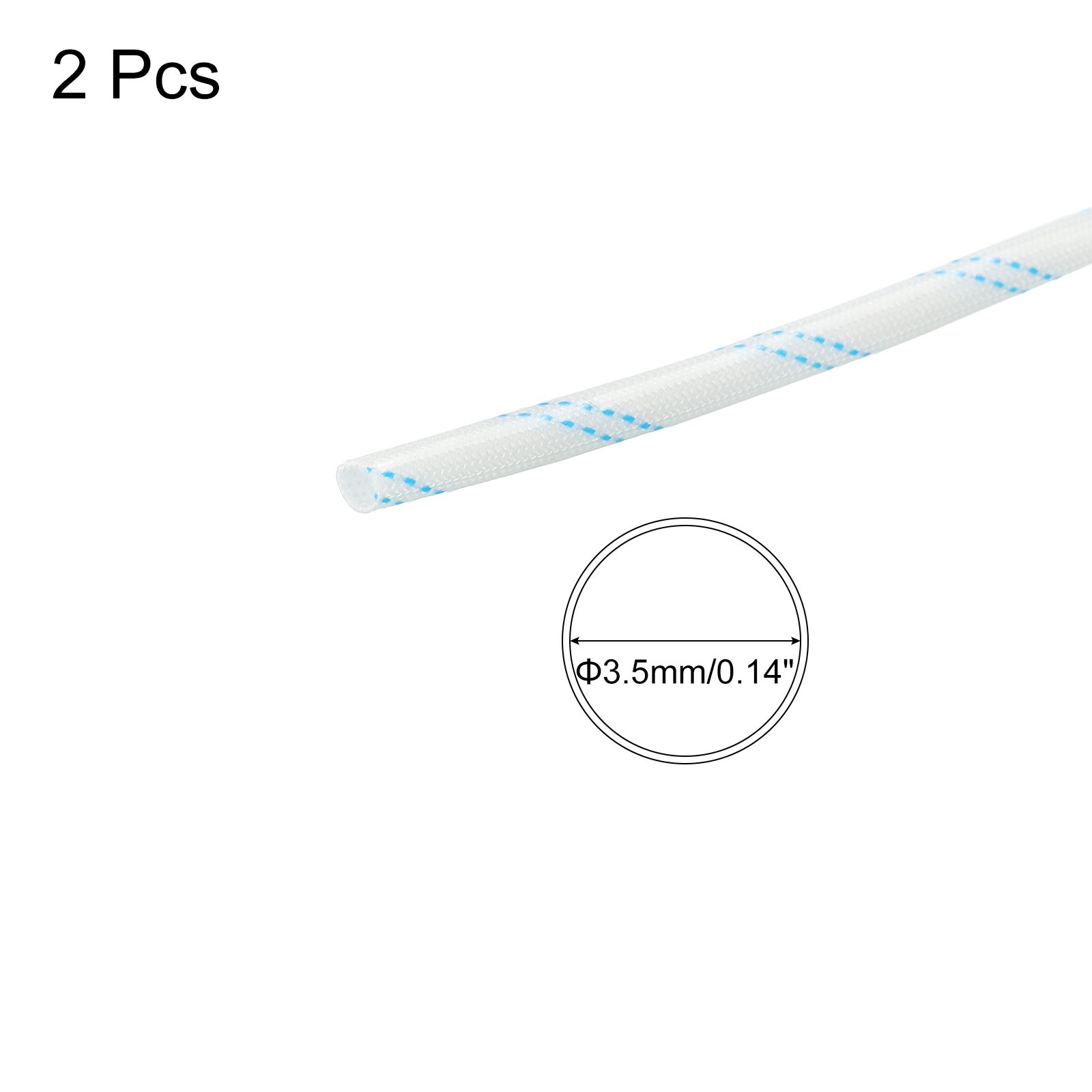 Fiberglass Tube Insulation Sleeve, 3.5mm/0.14" IDx1m/3.28ft, 2pcs gallery