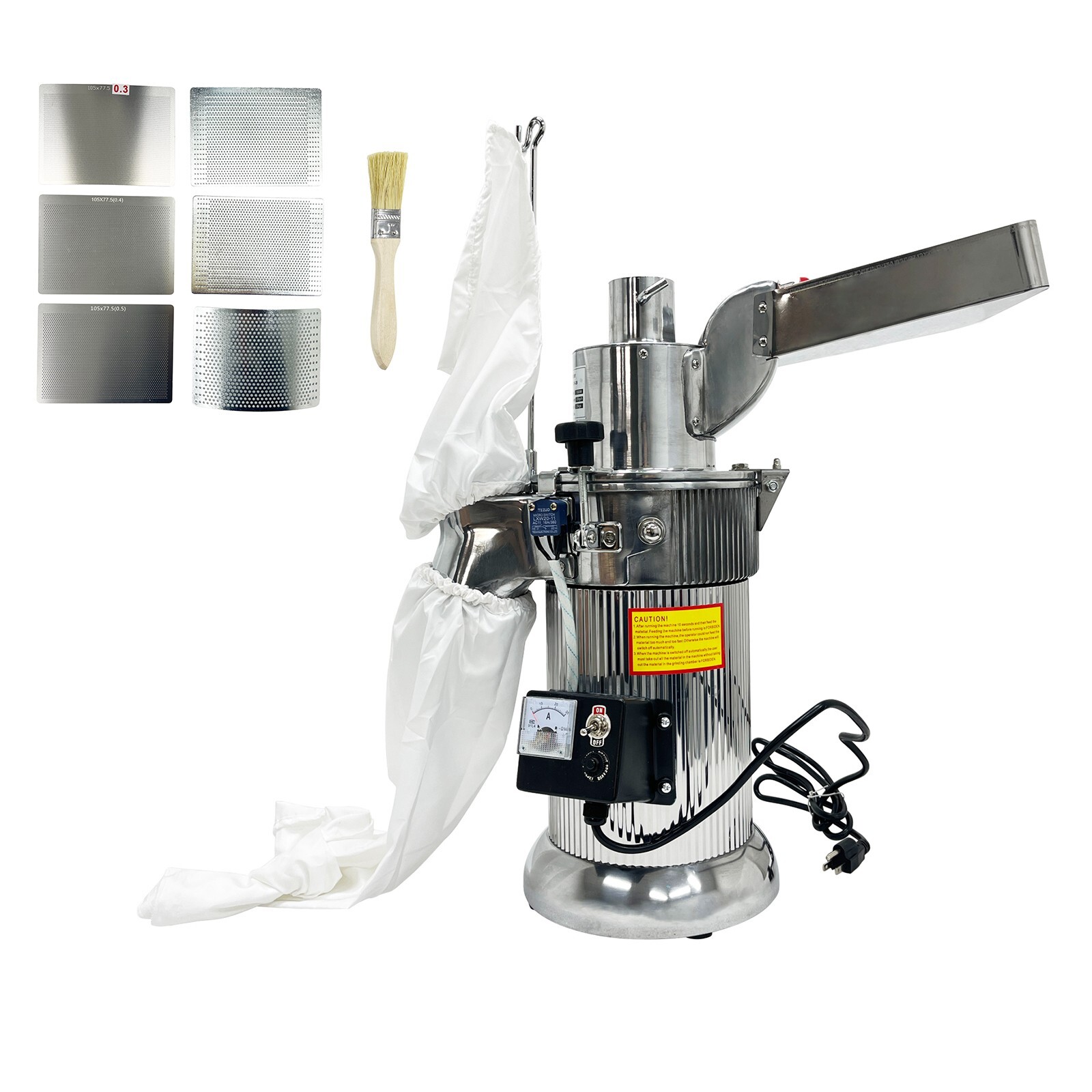 110V Automatic Desk-Top Continuous Hammer Mill Grinder Pulverizer 20kg/h gallery