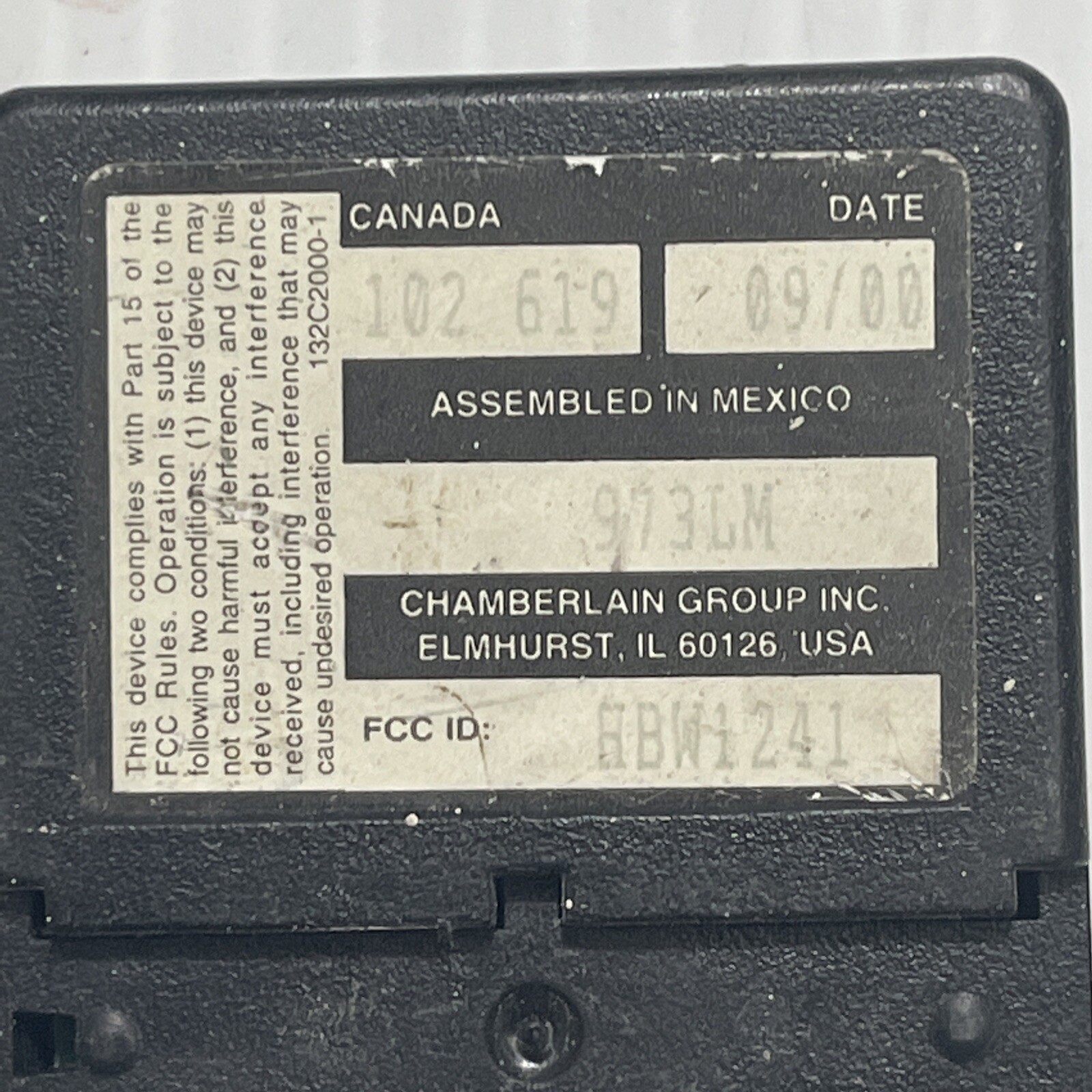 Genuine OEM Chamberlain Liftmaster 973LM 3 Button Remote w/Clip HWB1241 gallery