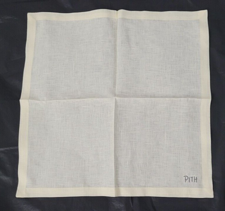 PITH Belgian Linen Napkin Stonewashed Handmade Cream Ltd Edition 18x18" Set of 7 gallery