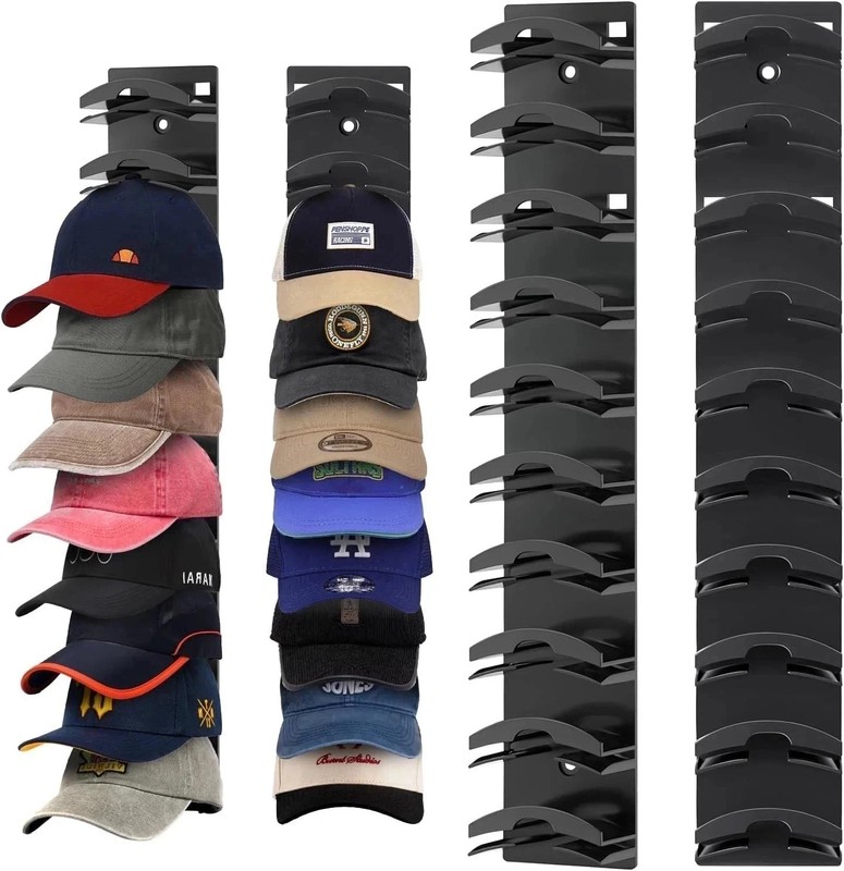 2 Pack Hat Organizer for Baseball Caps, Hat Rack for Wall with Strong Adhesive gallery