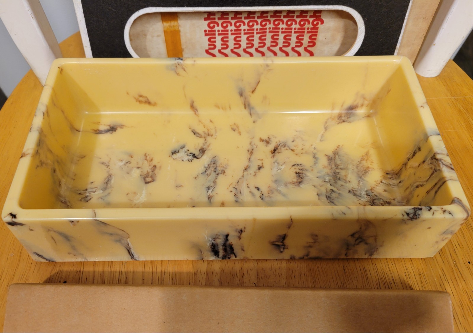 NEW VINTAGE / Rectangle Marbleized Faux Marble Tissue Paper Holder Box Bathroom gallery