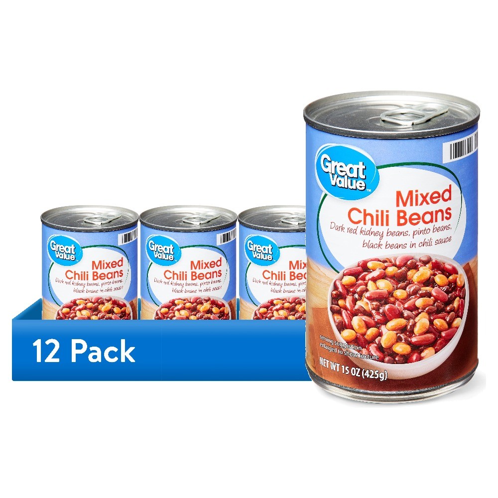 (12 pack) Great Value Mixed Chili Beans, 15 oz Can gallery