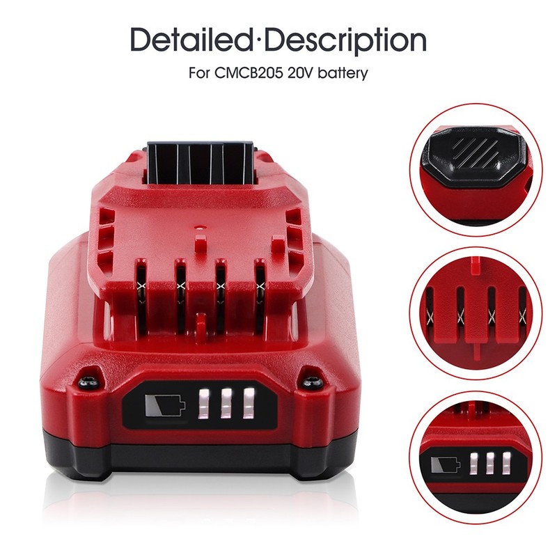 2PACK For Craftsman V20 20 Volt MAX 3Ah Lithium Battery CMCB204 CMCB202 CMCB201 gallery