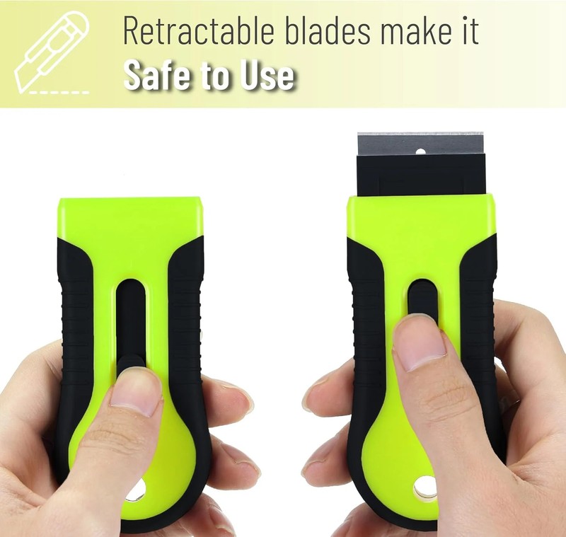 Razor Blade Scraper Tool, 2 Pack, 30 Extra Stainless Steel Blades, Anti-Slip Erg gallery