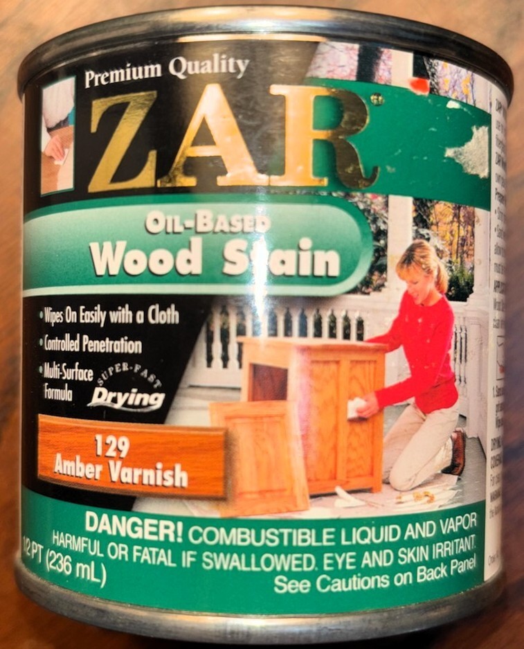 Zar Interior Stain, 129 AMBER VARNISH, 1/2 pint gallery