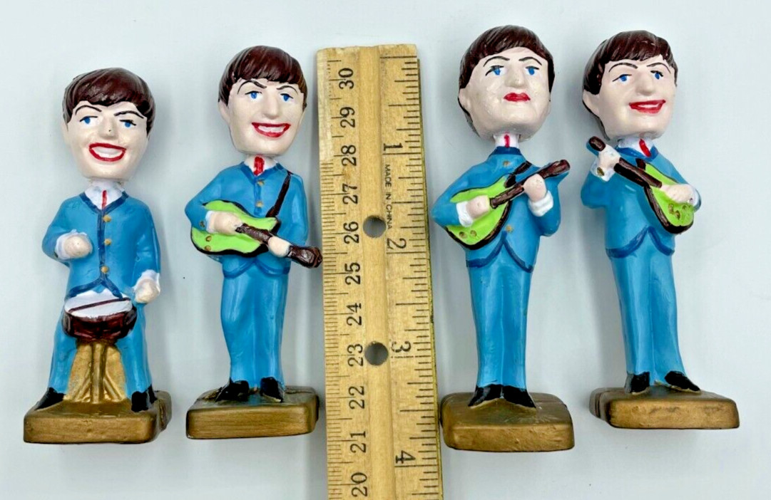 Beatles Memorabilia, Cake Topper, 4 Resin Figures 3.75 inches Tall New gallery
