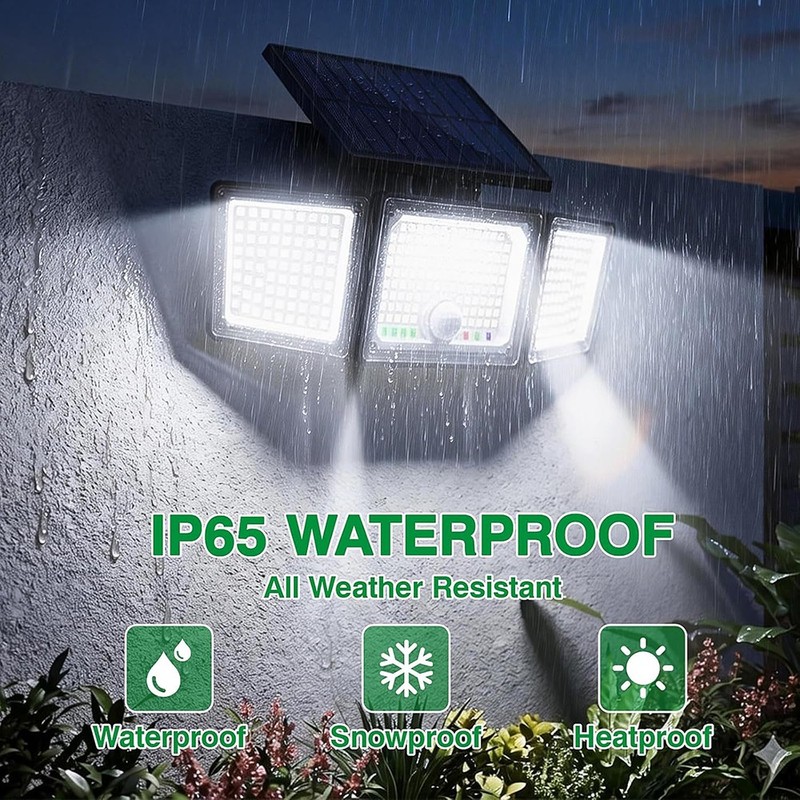 6000LM Solar Security Light Outdoor 3 head 286 LED Motion Sensor Waterproof Lamp gallery