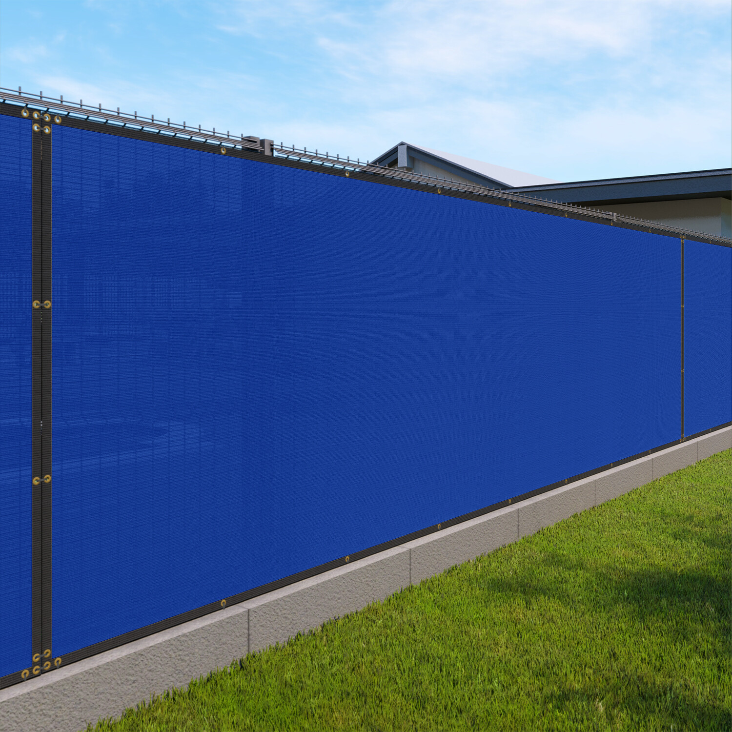 Blue Custom Size 2' FT Fence Privacy Screen Wind Screen Mesh Commercial 180 GSM gallery
